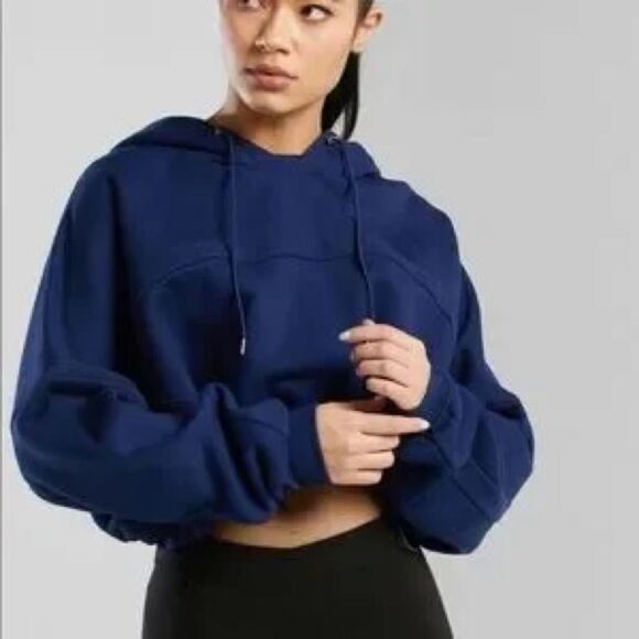 IVY PARK Sweaters - Adidas x Ivy Park Blue Hooded Shrug sweater